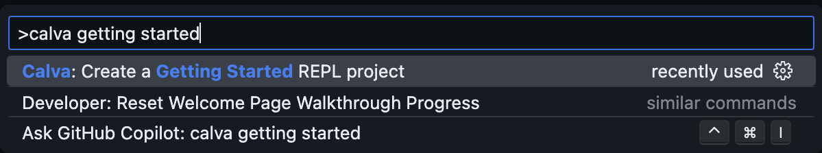 VS Code Command Palette, Calva Getting Started